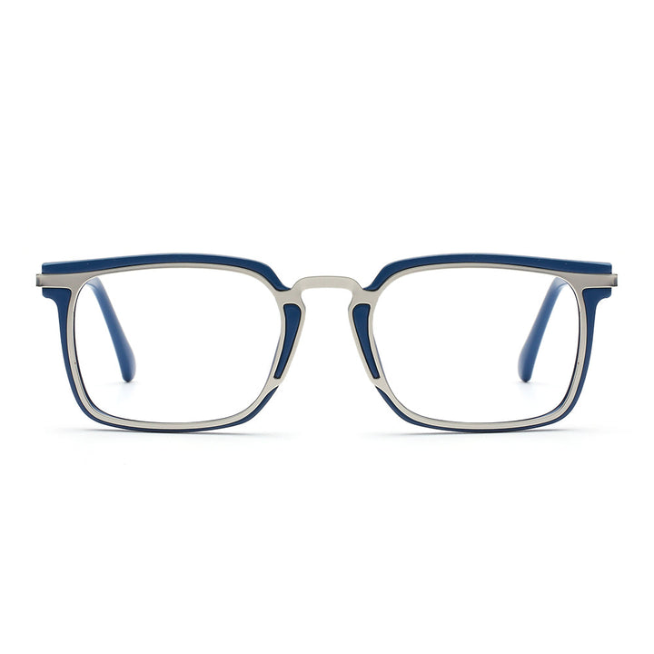 Laurence Readers in Matte Silver/Blue