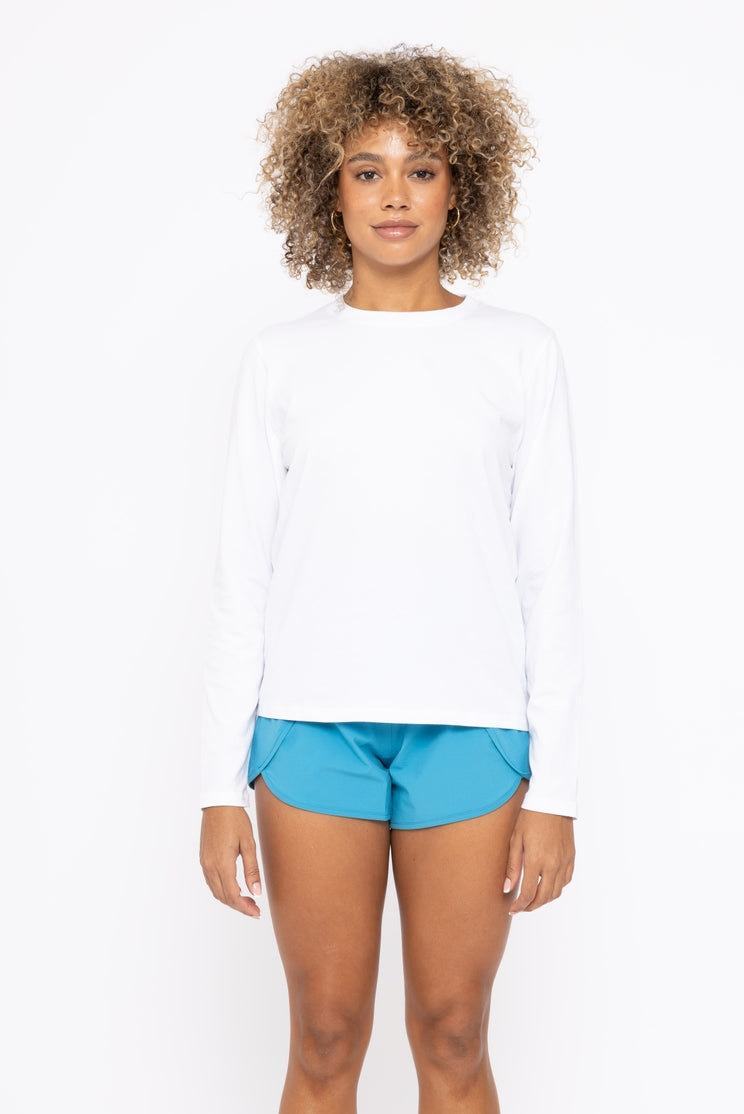 Crew Neck Boyfriend Top in White