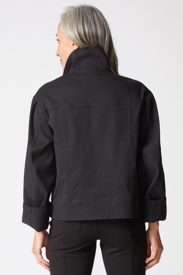 Ultra Stretch Twill Cargo Jacket in Black