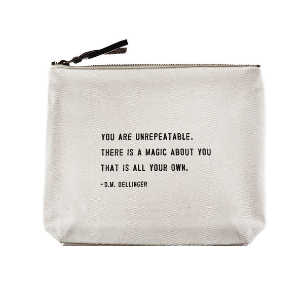 Canvas Zipper Bag - You Are Unrepeatable (D.M. Dellinger)