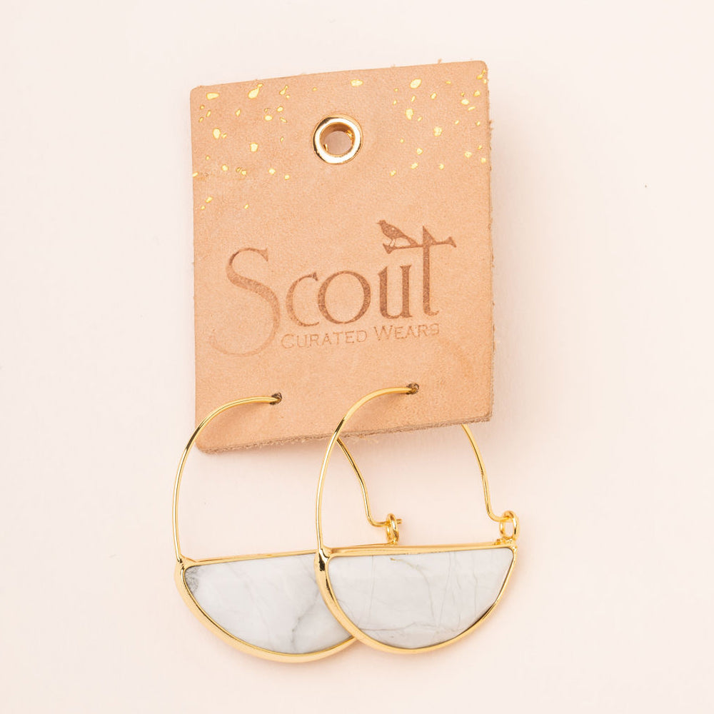 Stone Prism Hoop Earring (many color options)