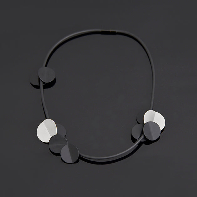 Lilli Short Necklace in Black Silver