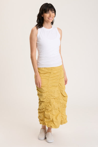 Gored Peasant Skirt in Dandelion Yellow
