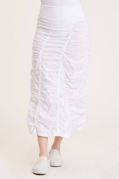 Gored Peasant Skirt in White
