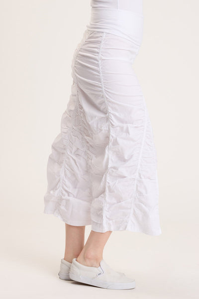 Gored Peasant Skirt in White