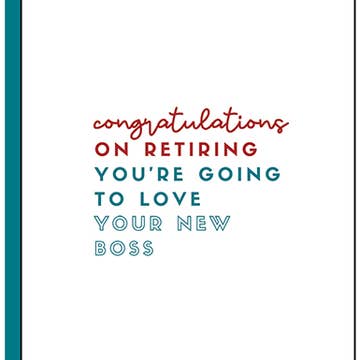 New Boss Retirement Card