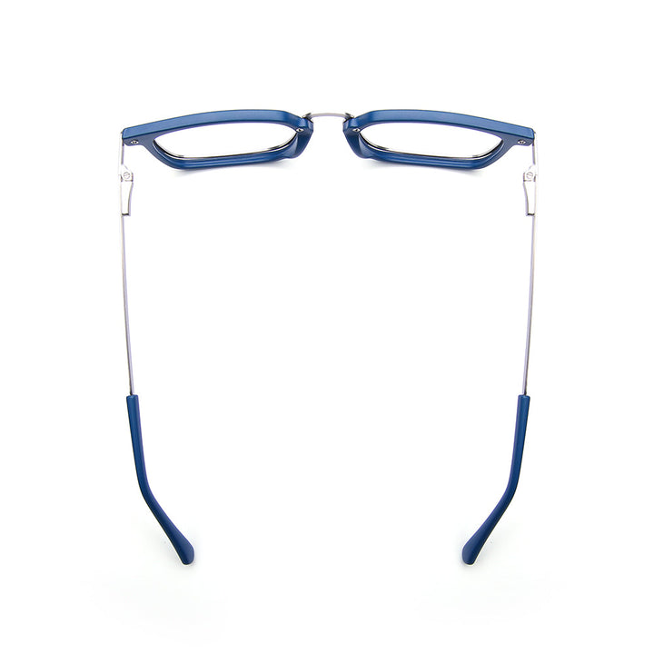 Laurence Readers in Matte Silver/Blue