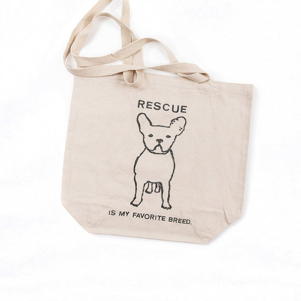 Canvas Tote - Rescue is my Favorite Breed