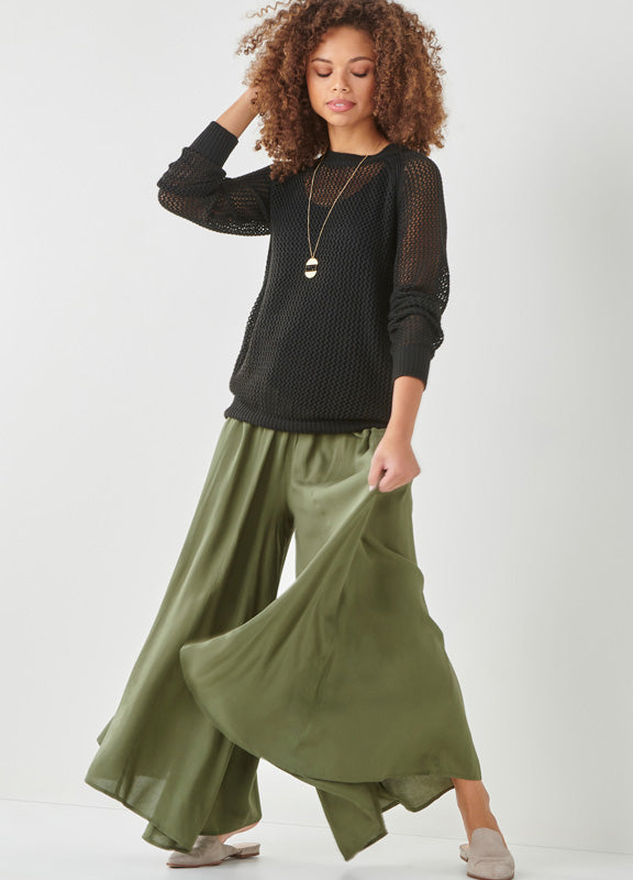 Wide Leg Zepher Pant in Olive