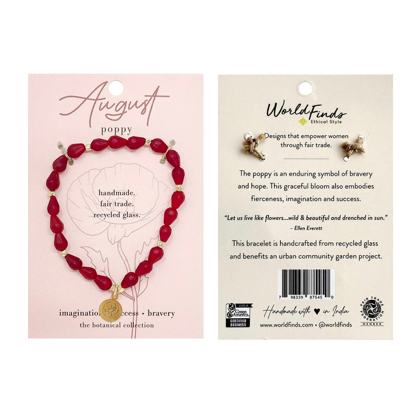 August Botanical Bracelet - Poppy