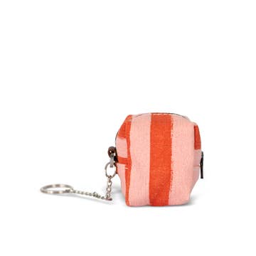 Mini Cube Key Ring in Linea Red