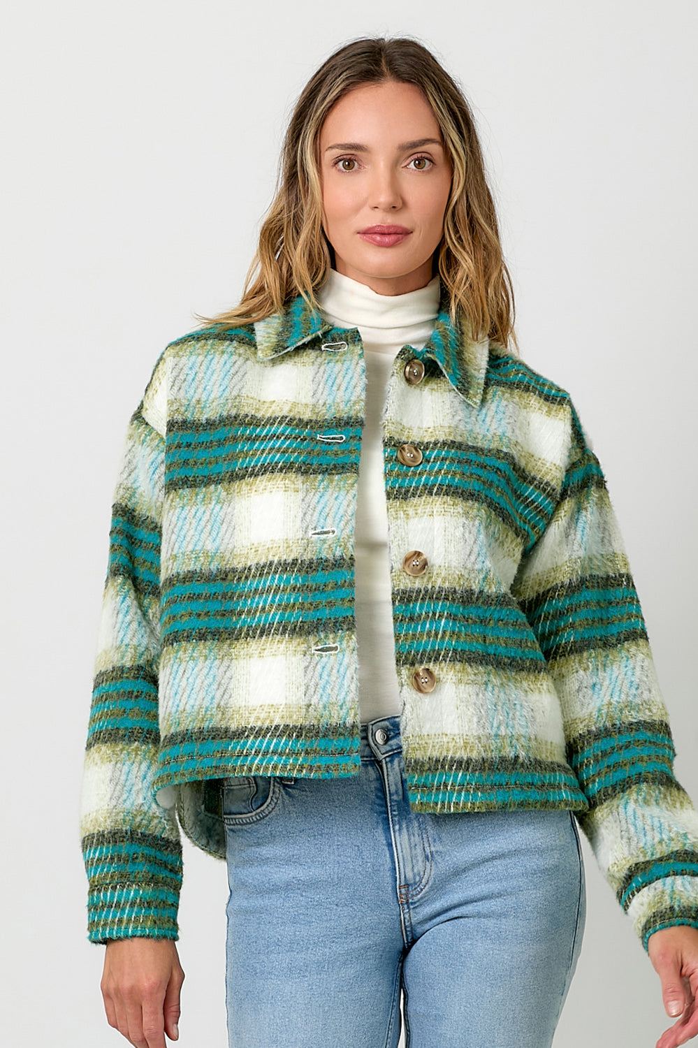 Plaid Jacket in Green Tea