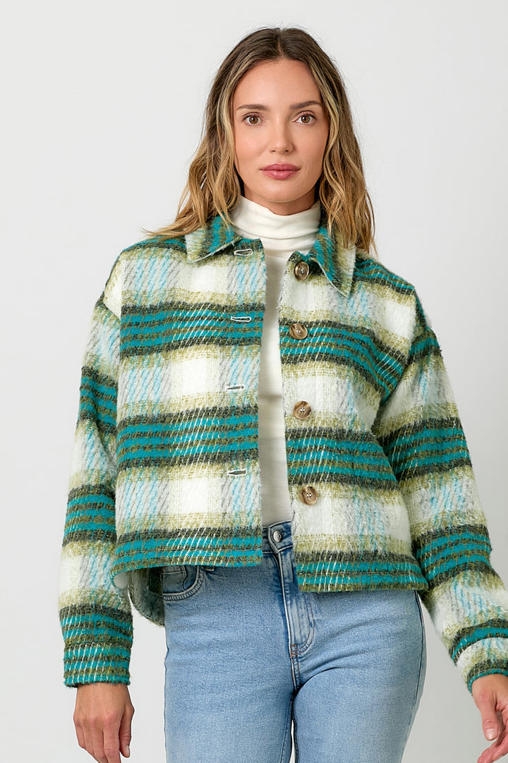 Plaid Jacket in Green Tea