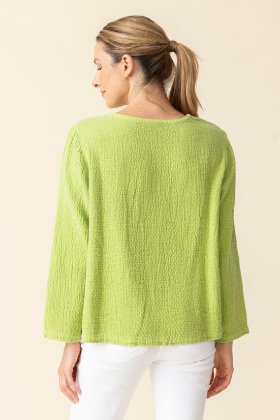 Sun Washed Jacquard Snappy Jacket in Leaf