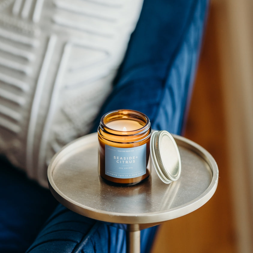 Seaside + Citrus - 3.1 oz. Mini Amber Jar Soy Candle