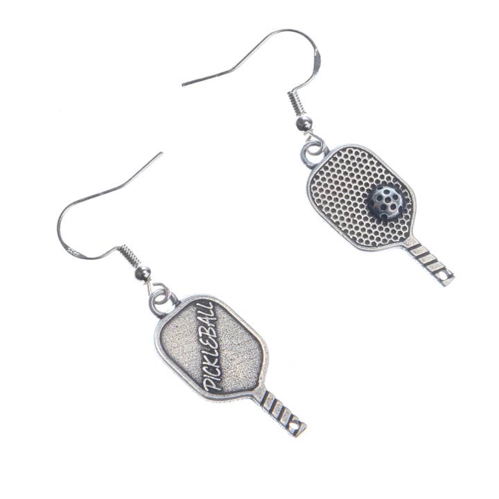 pickleball pewter earrings
