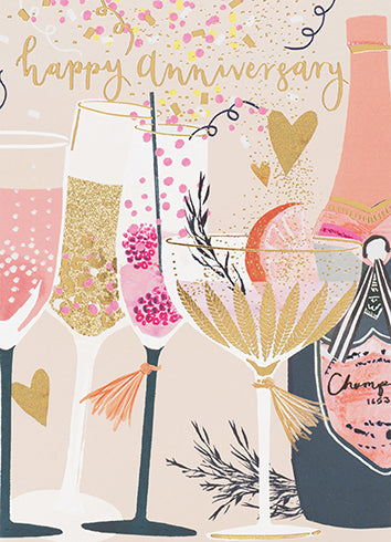 Apricot Cocktails Anniversary Card