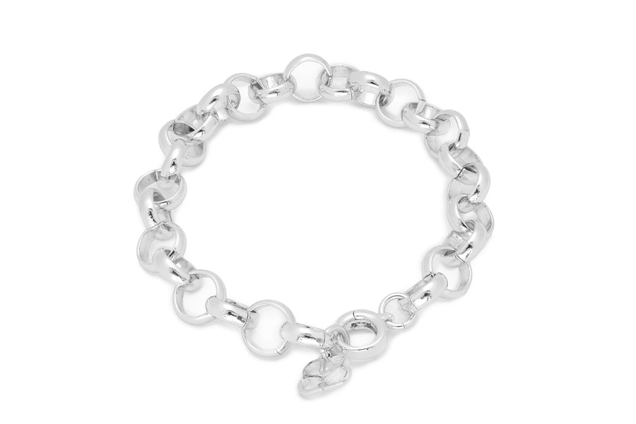 Link Circular Silver Chain Bracelet
