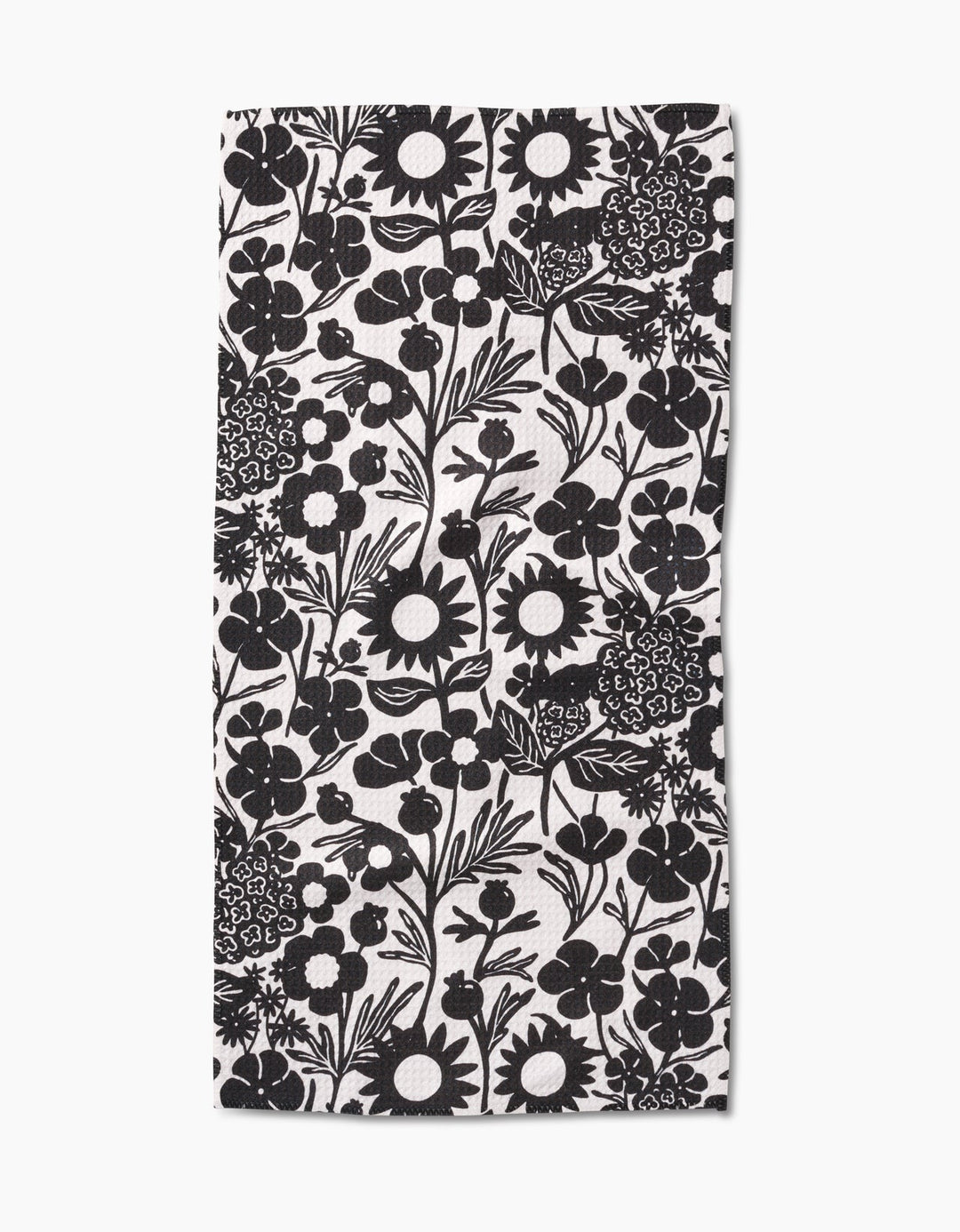 Black Flower Garden Bar Towel