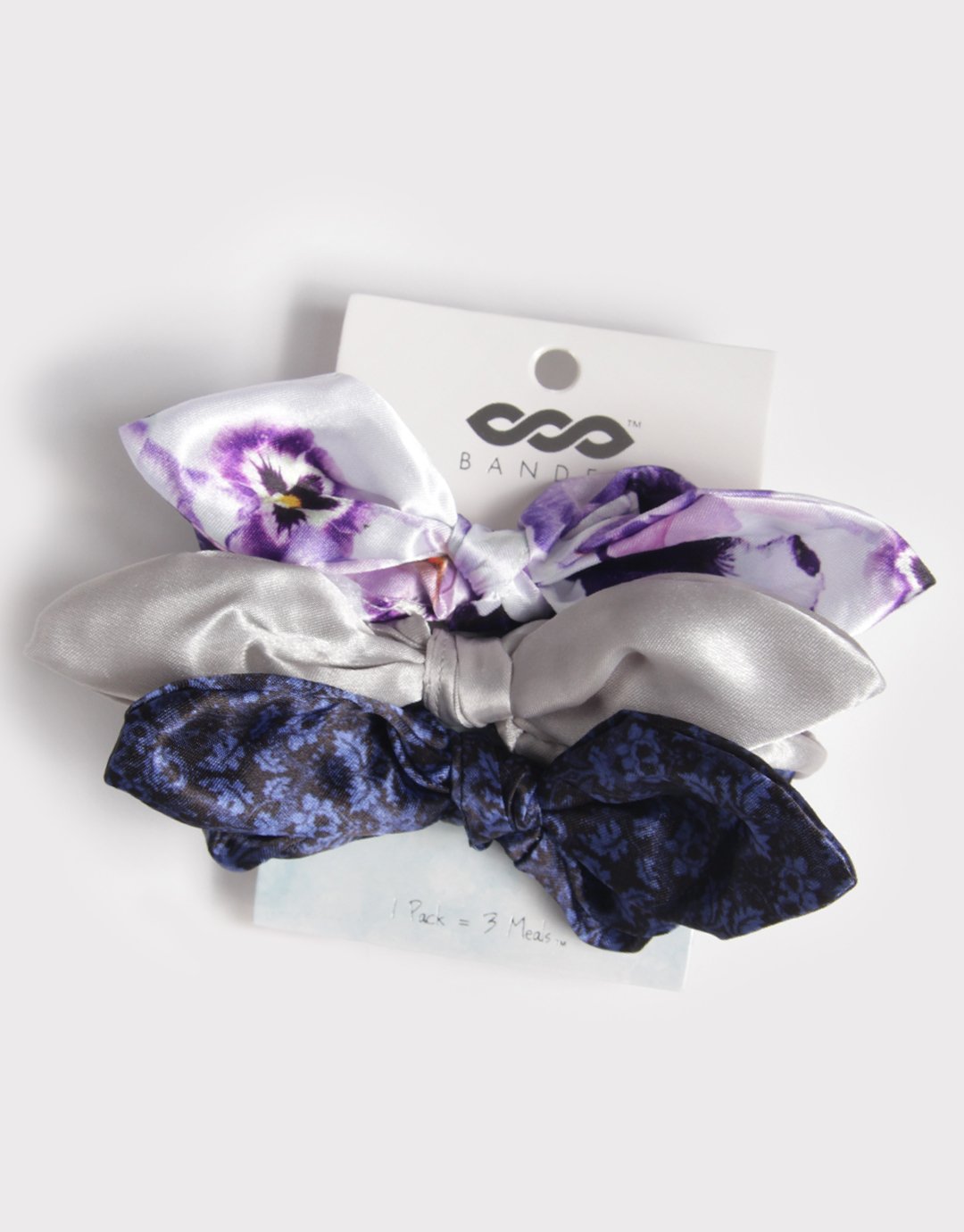Pansy Brocade Bow Scrunchie (3 pack)