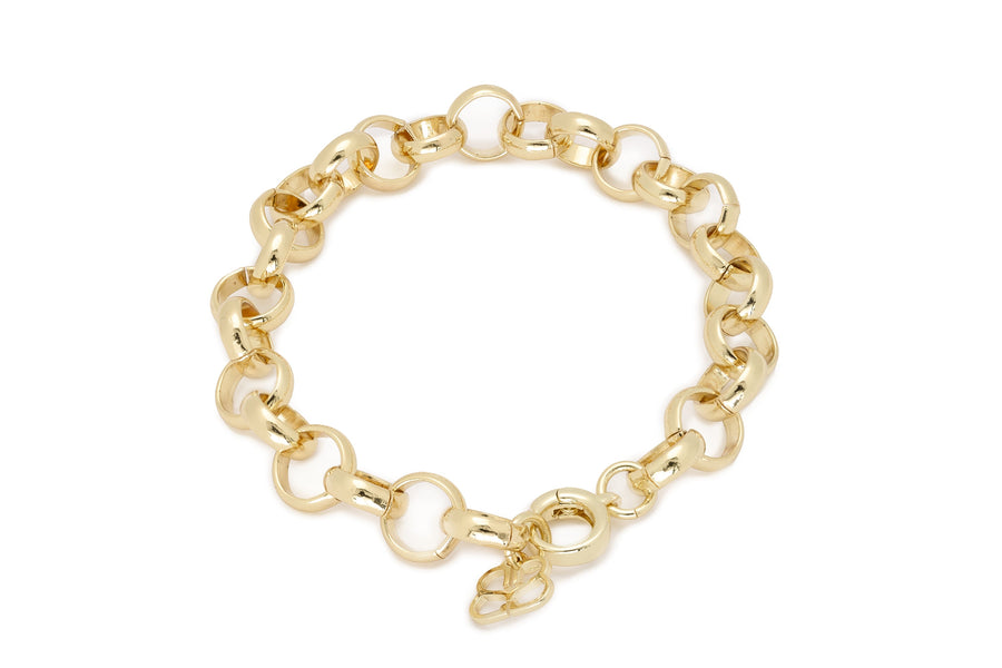 Link Circular Gold Chain Bracelet