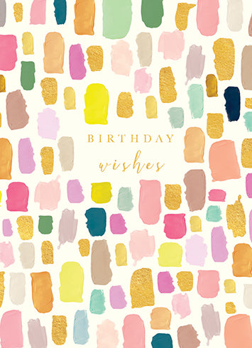 Gold Brushstrokes Birthday Card