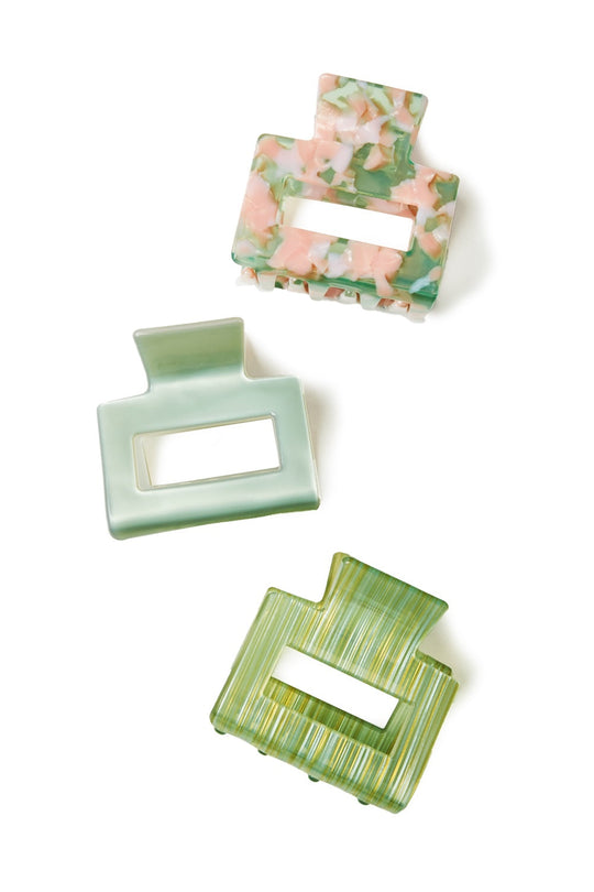 Petite Hair Claw Trio in Mint