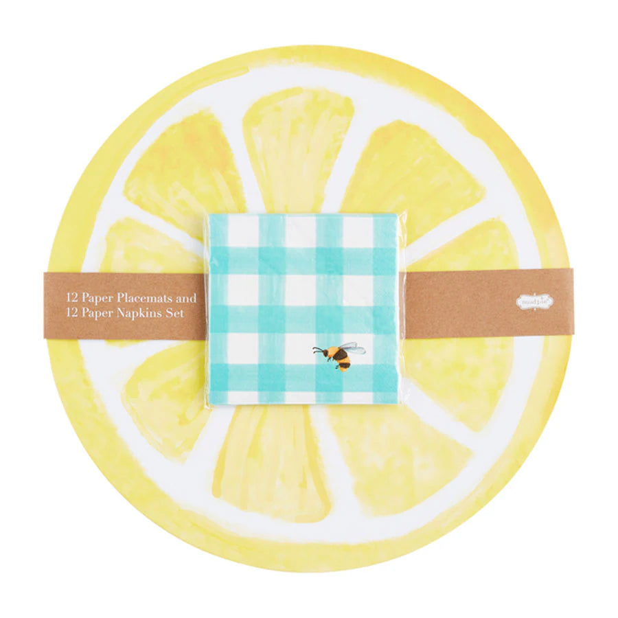 Lemon Placemat and Napkin Set
