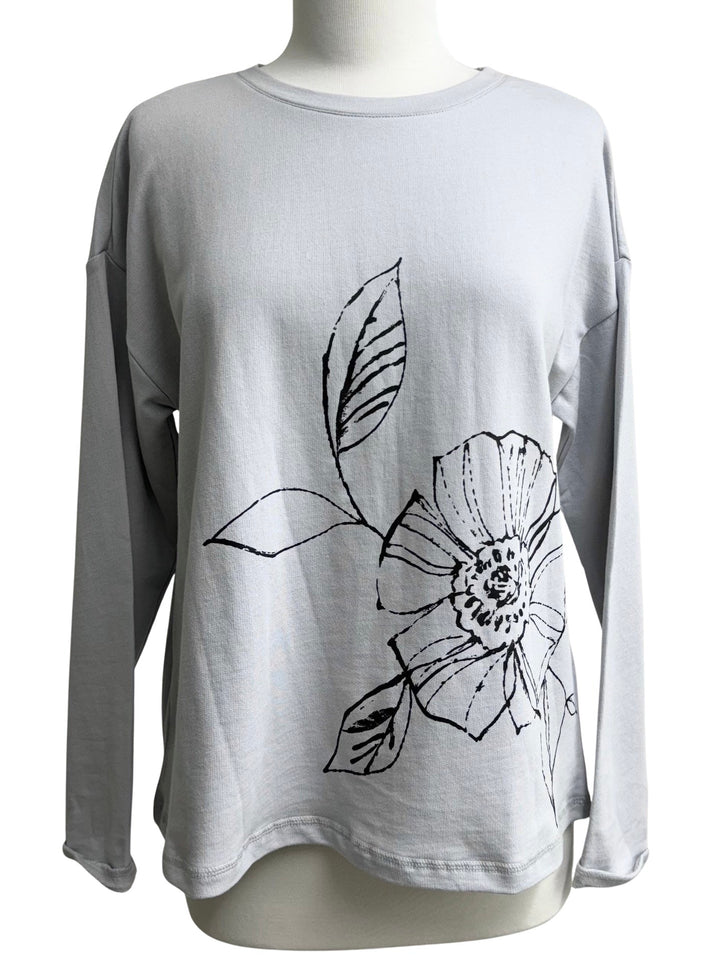Graphic Sweatshirt Floral Pullover in Dune
