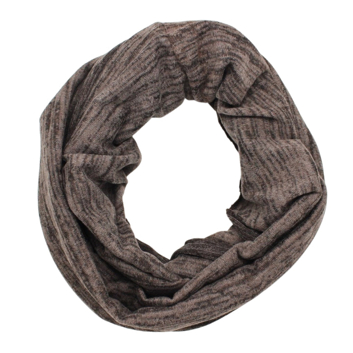 Heather Jersey Infinity Scarf in Brown