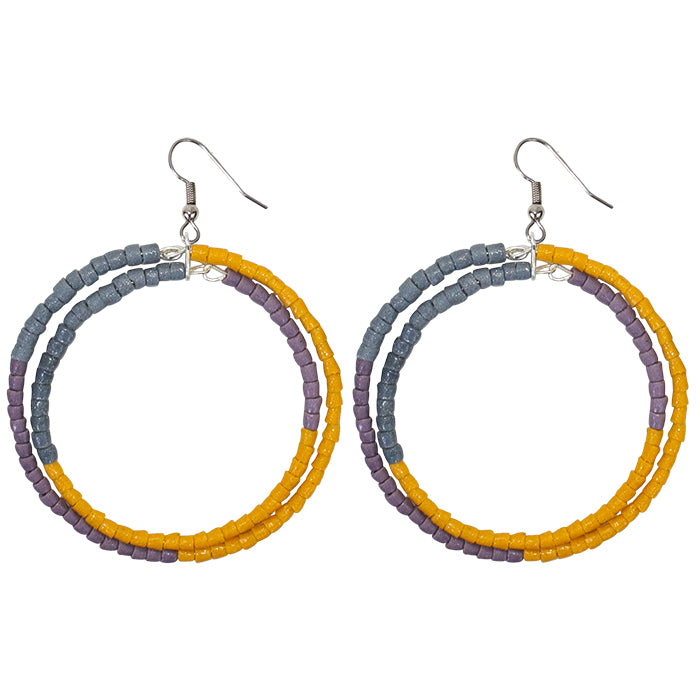 Color Block Hoops: Earrings – Mustard