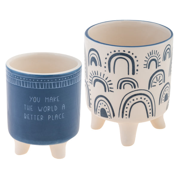 Wax Resist Planters -Better Place, Set of 2