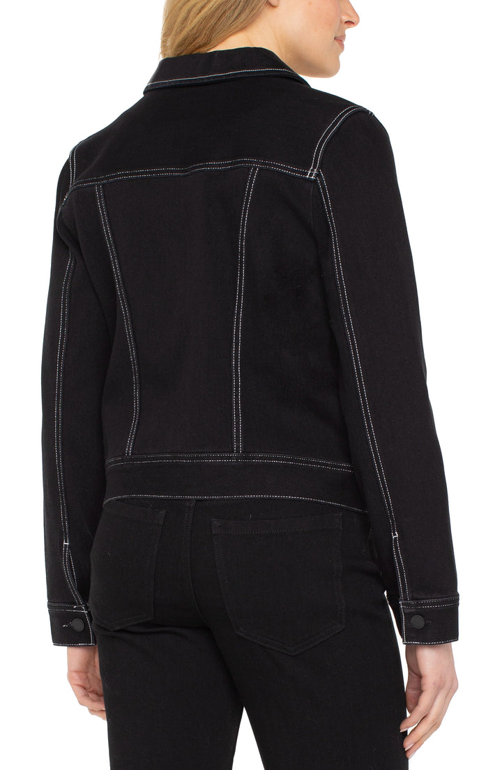 Utility Trucker Jacket With Contrast Stitch