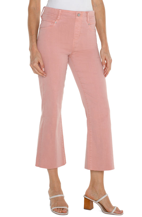 Gia Crop Flare Pants in Rose