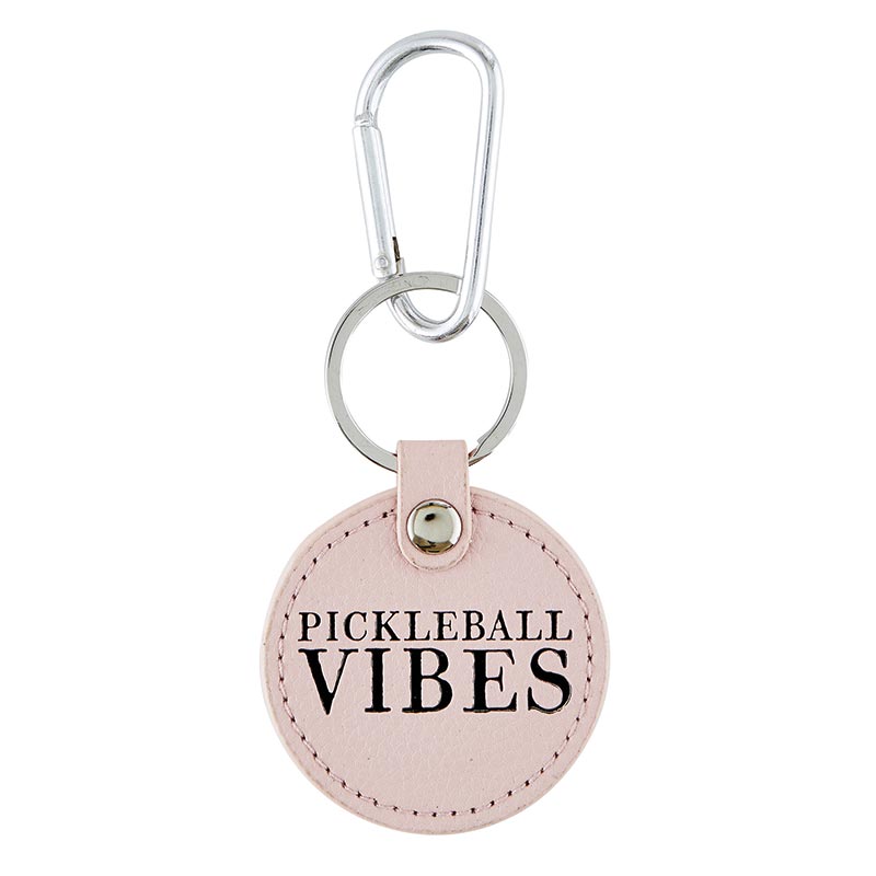 Pickle Ball Vibes - Round Leather Keychain