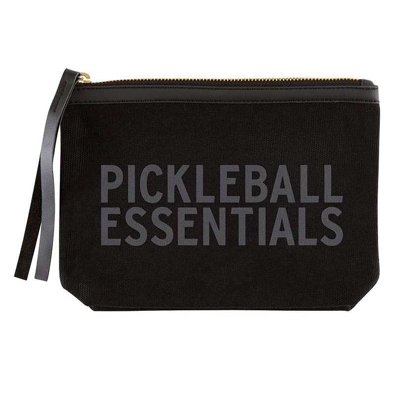 Pickle Ball Essentials Black Canvas Pouch
