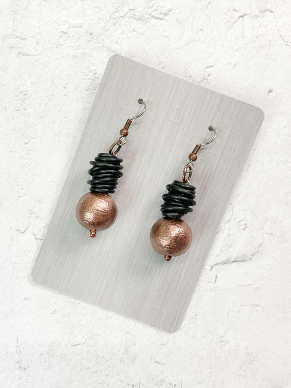 Holly Earrings in Copper