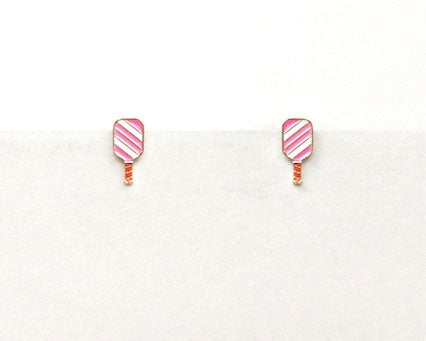 Paddle Racket Earrings in Pink