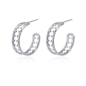 Intrigue Hoop Stainless Steel Earrings