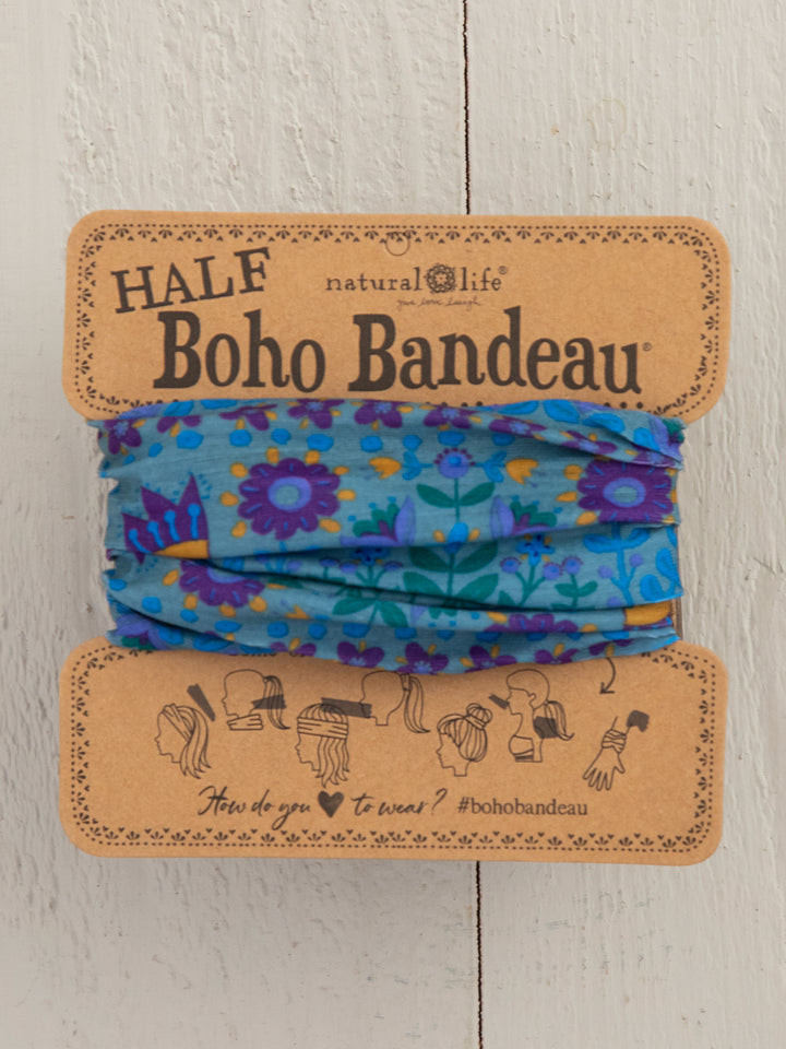 Half Boho Bandeau Headband - Floral Mandela