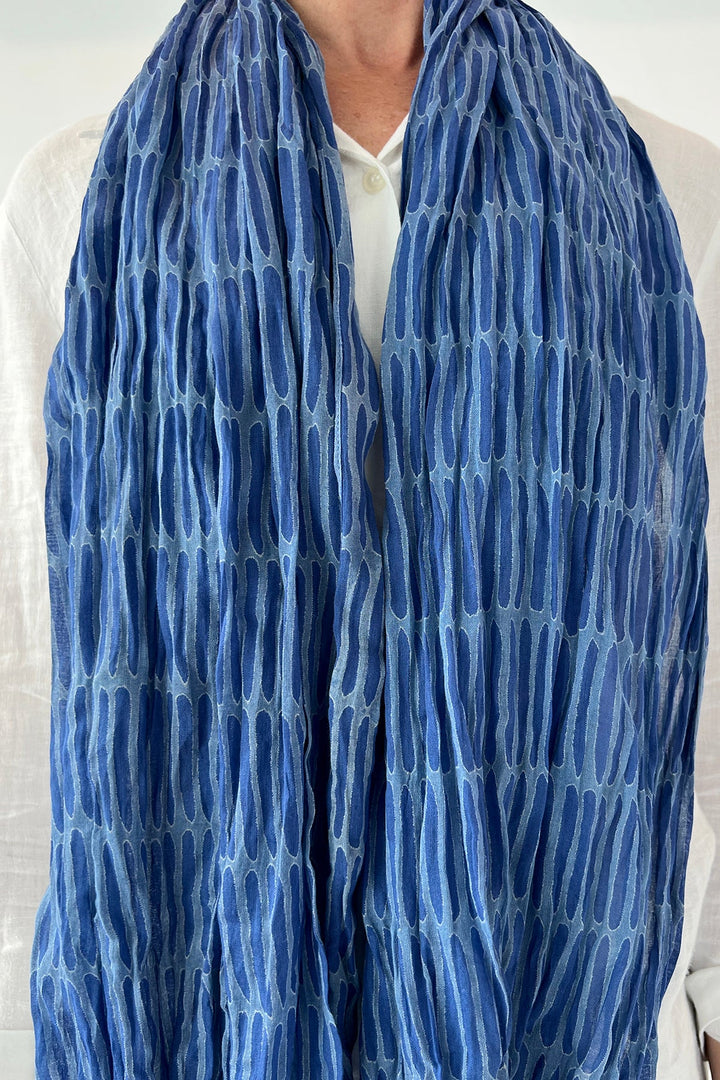 Cotton Scarf in Blue