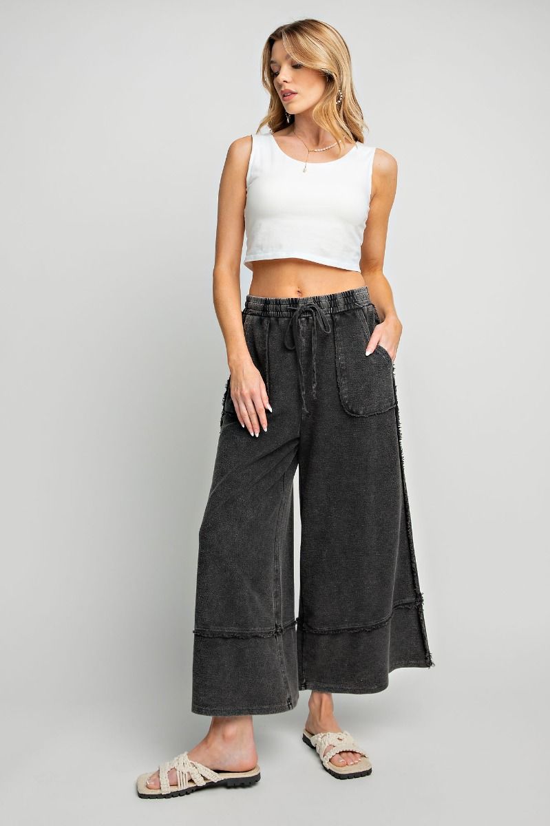 Terry Knit Palazzo Pants in Black – Team Blonde