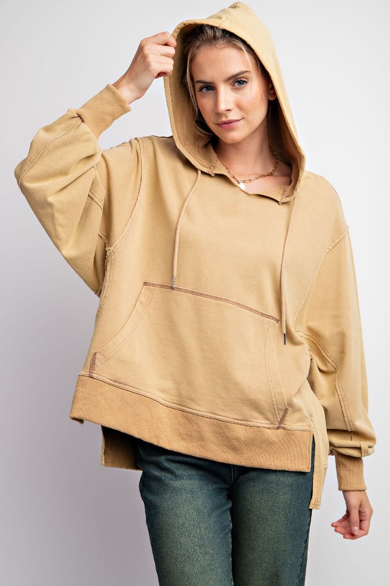 Beige sales knitted hoodie