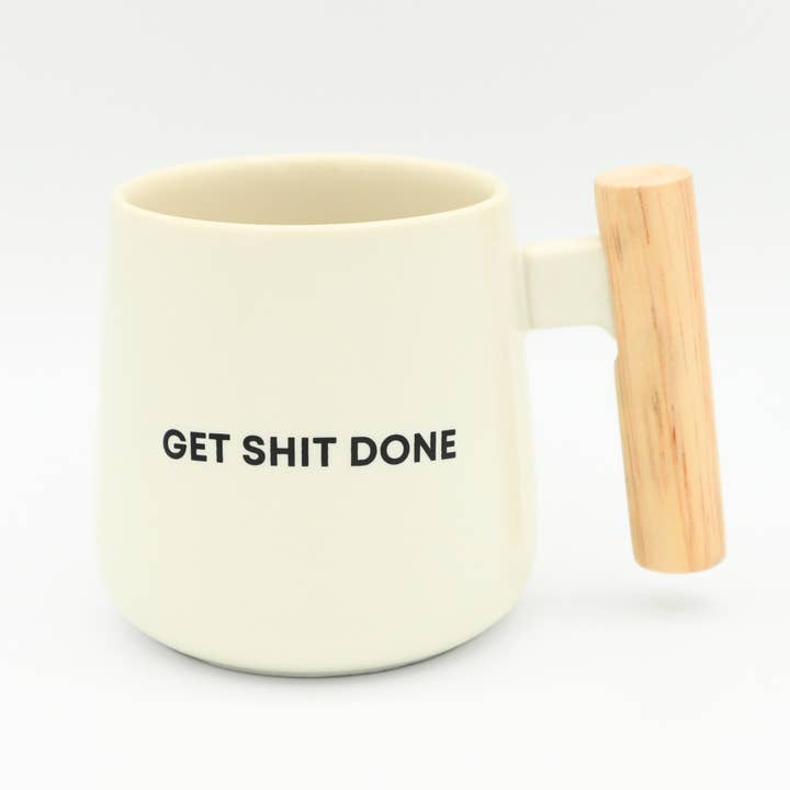 Get Shit Done - Mug with Bamboo Handle
