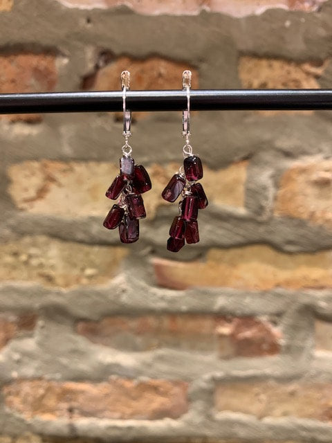 Garnet Cluster Earrings by Team Blonde