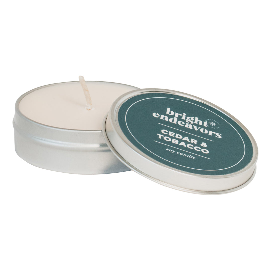 tin candle 4 oz. cedar & tobacco