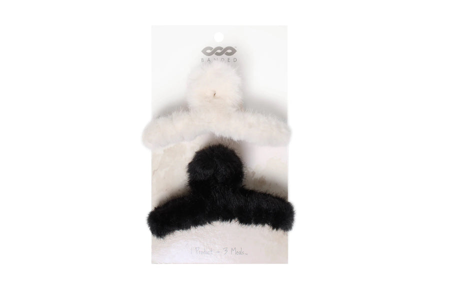Faux Fur Claw Clips in Fox Den (2 Pack)
