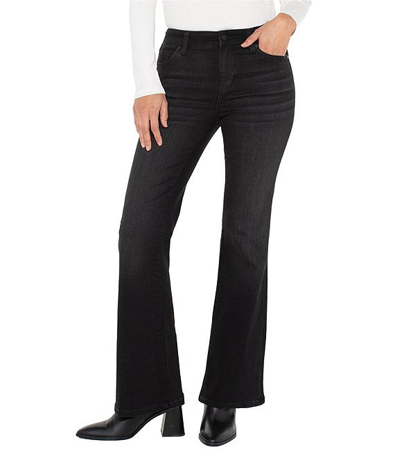 Hannah Stretch Denim Wide Leg Jeans in Heron Lake
