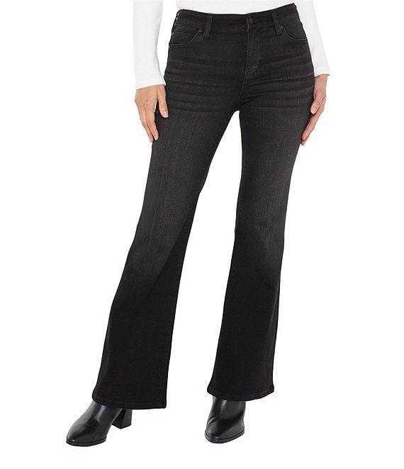 Hannah Stretch Denim Wide Leg Jeans in Heron Lake