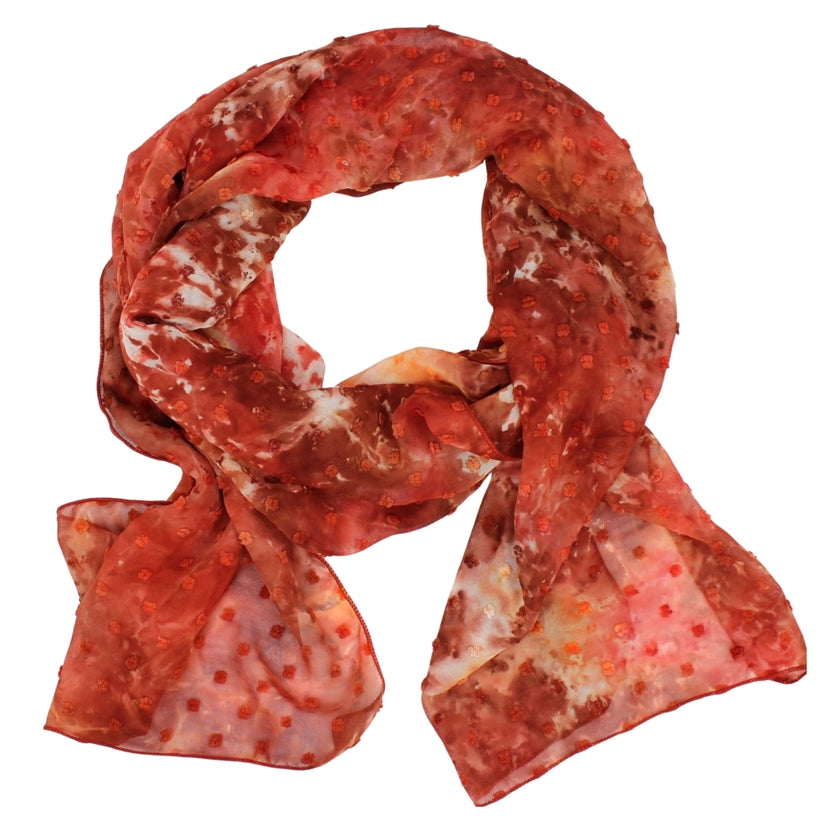 Chiffon Poly Scarf in Orange